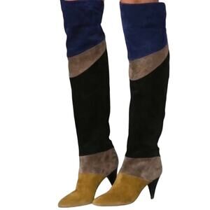 Loeffler Randall Color Block Over The Knee Suede Boots Size 8.5